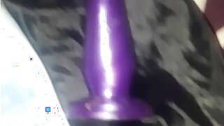 Wifey is gone again. Crossdresser husband toys his ass and cums twice