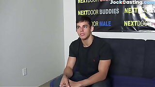 Casted straight hunk stroking dick for camera