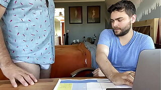 Victorian Dad lets cute friend use his laptop and he finds porn