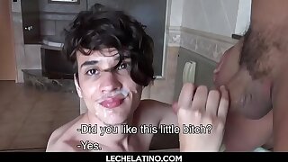 Hottest Latin boy gets facial cumshot foreigner older dad